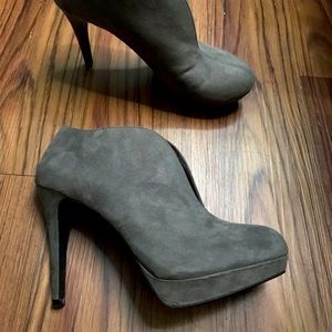 Audrey Brooke Gray Suede Booties